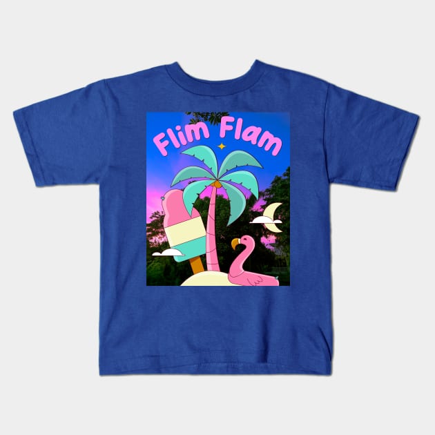 Flim Flam - Flamingo Lover Kids T-Shirt by ak3shay